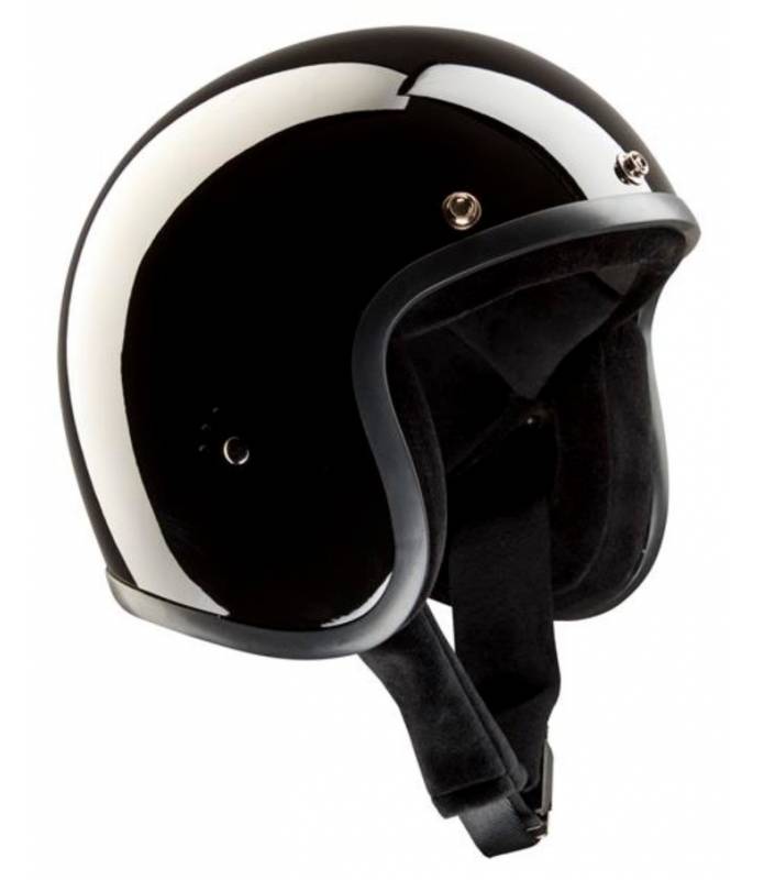 Casco MOTO Negro BRILLO BANDIT Jet Abierto Open Helmet Custom NO HOMOLOGADO