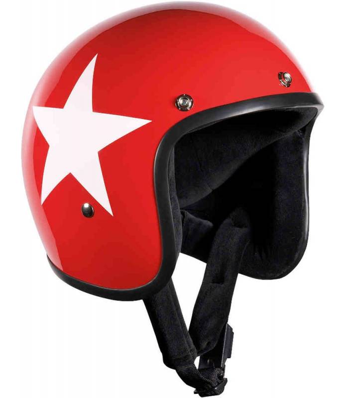 cómo Visible masa Casco MOTO Jet STAR ROJO BANDIT Open face Helmet NO HOMOLOGADO