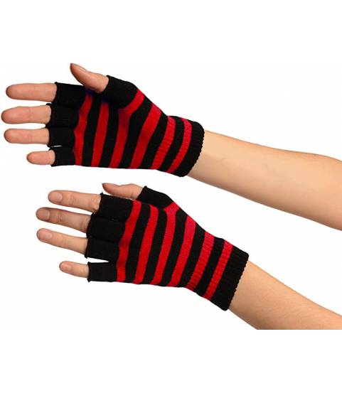 1 par de guantes sin dedos simples negros